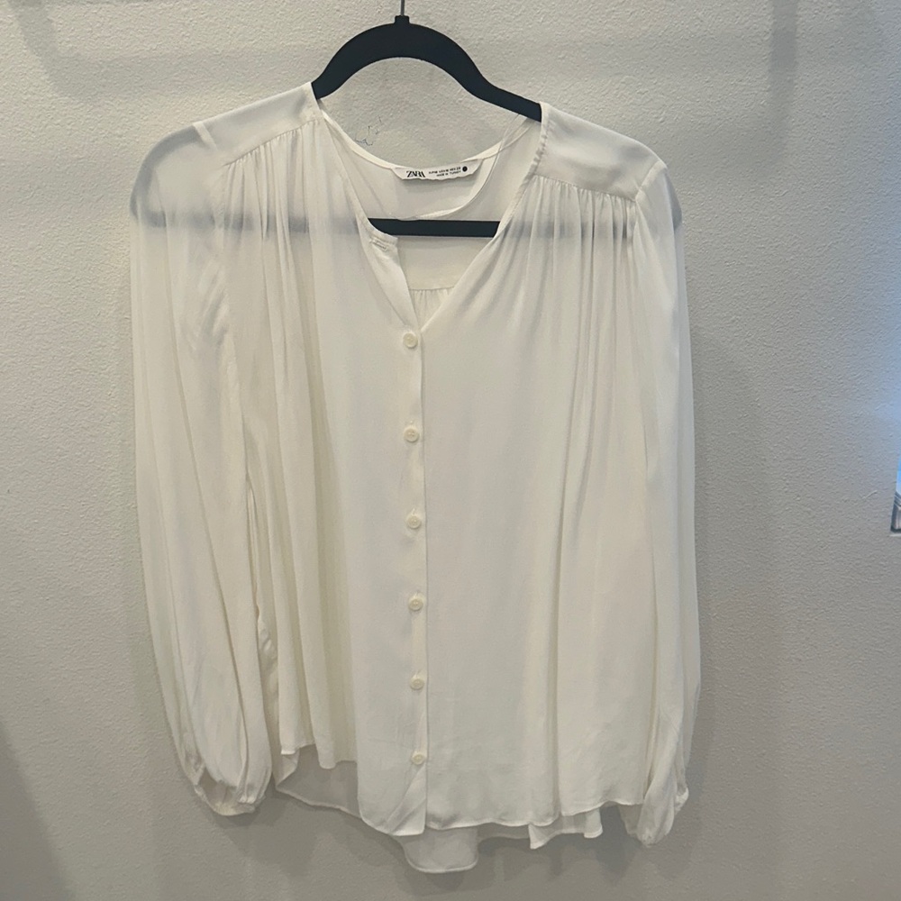 Zara White Blouse